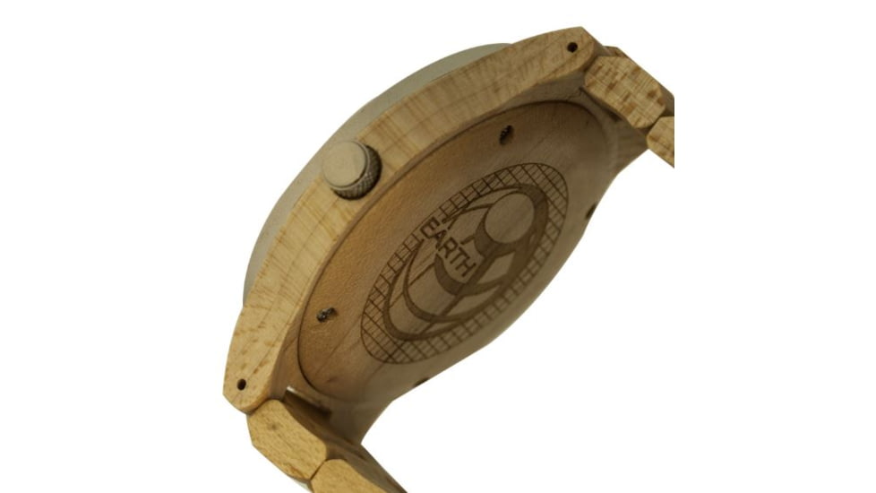 Earth Wood Cherokee Bracelet Watch w/Magnified Date, Khaki/Tan, One Size, ETHEW3401