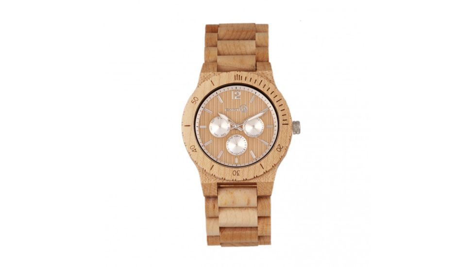 Earth Wood Bonsai Bracelet Watch with Day/Date, Khaki-Tan, ETHEW5301