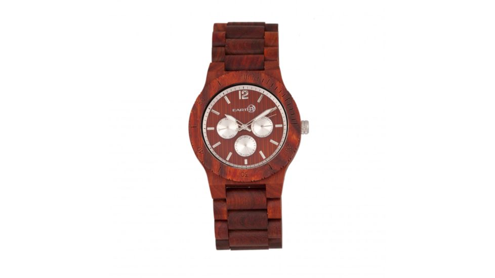 Earth Wood Bonsai Bracelet Watch with Day/Date, Red, ETHEW5303