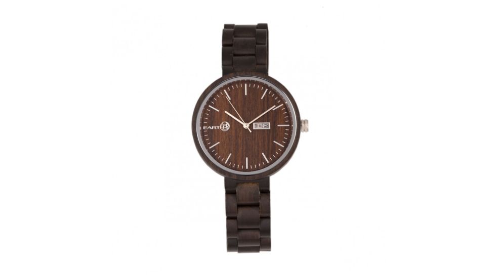 Earth Wood Mimosa Bracelet Watch with Day/Date, Dark Brown, ETHEW5402