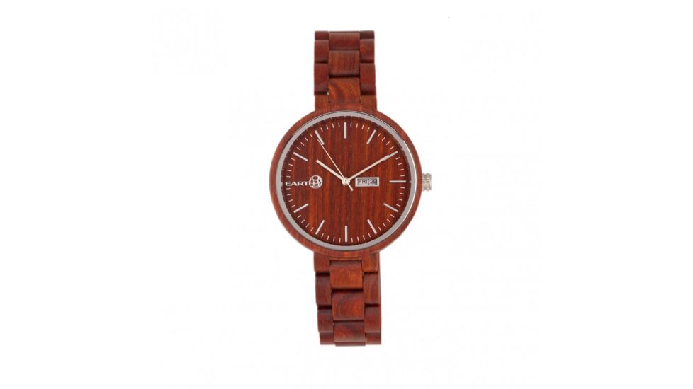 Earth Wood Mimosa Bracelet Watch with Day/Date, Red, ETHEW5403