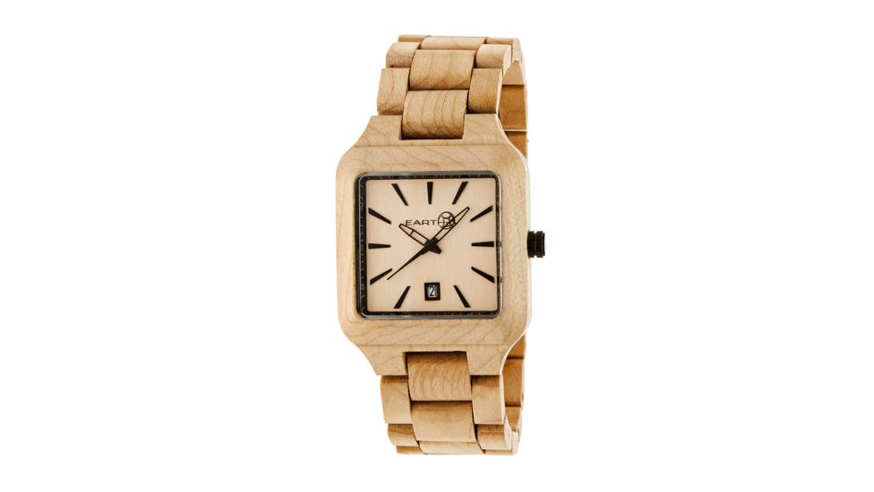 Earth Wood Arapaho Bracelet Watch w/Date, Khaki/Tan, One Size, ETHEW3601
