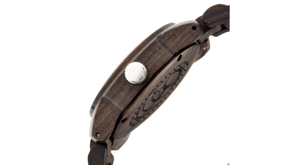 Earth Wood Heartwood Bracelet Watch w/Date, Dark Brown, One Size, ETHEW1502