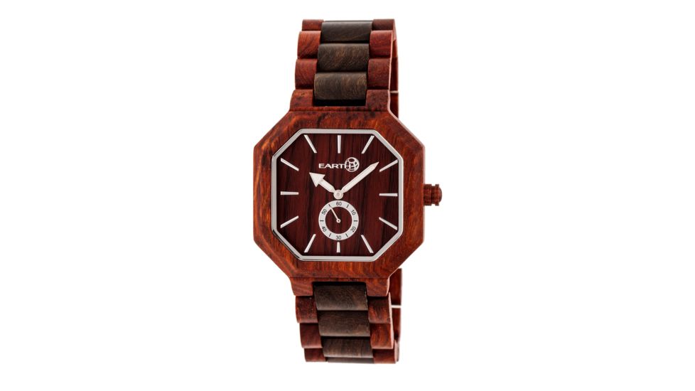 Earth Wood Acadia Bracelet Watches, Dark Brown/Red, One Size, ETHEW4705
