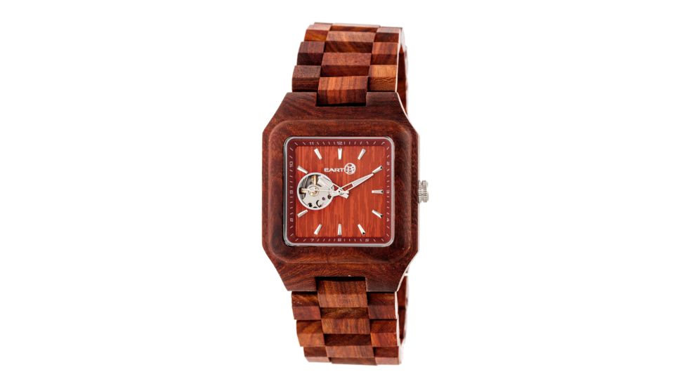 Earth Wood Black Rock Automatic Bracelet Watch, Red ETHEW4403