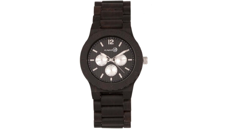 Earth Wood Bonsai Bracelet Watch w/Day/Date, Dark Brown, One Size, ETHEW5302