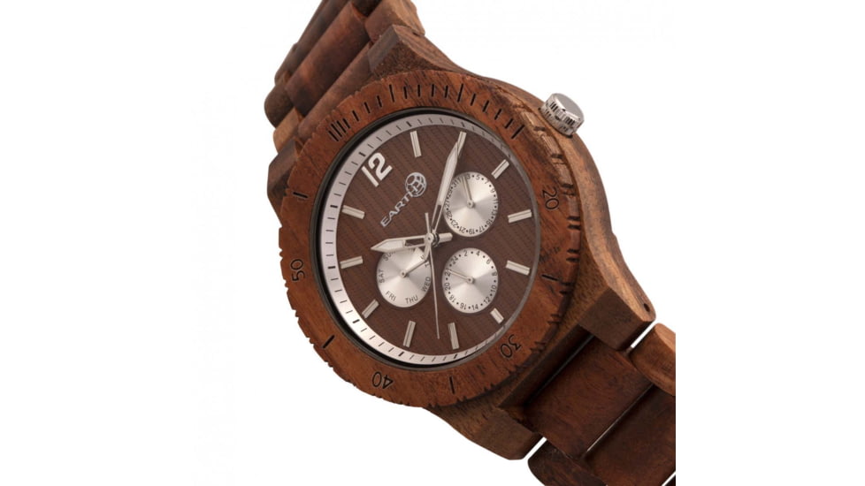 Earth Wood Bonsai Bracelet Watch w/Day/Date, Olive, One Size, ETHEW5304