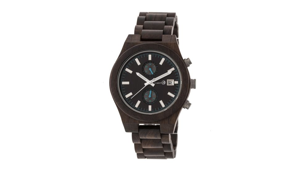 Earth Wood Bracelet Watch w/Date, Dark Brown/Dark Brown ETHEW5102