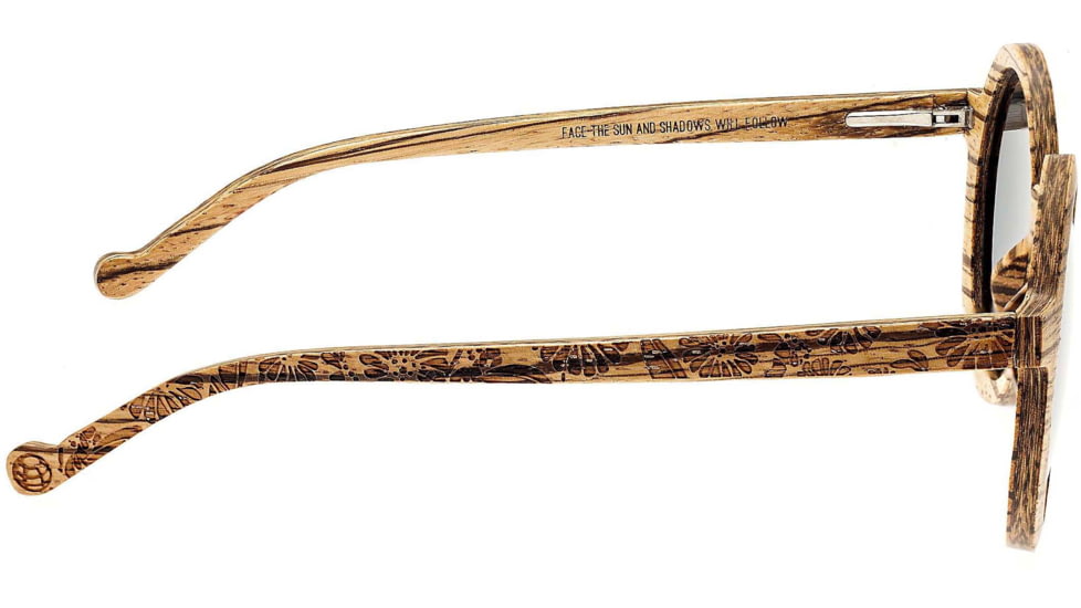 Earth Wood Canary Polarized Sunglass, Zebrawood/Black, One Size, ESG040Z