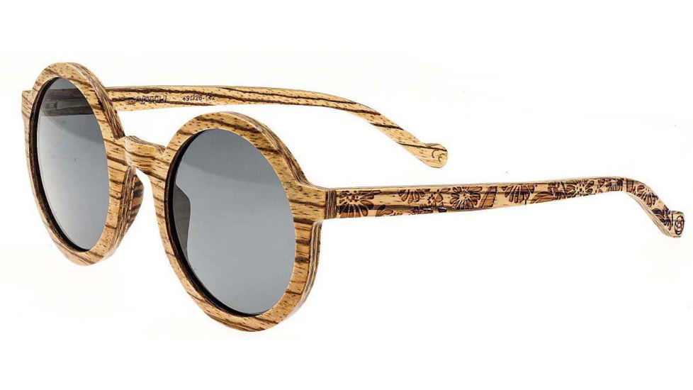 Earth Wood Canary Polarized Sunglass, Zebrawood/Black, One Size, ESG040Z