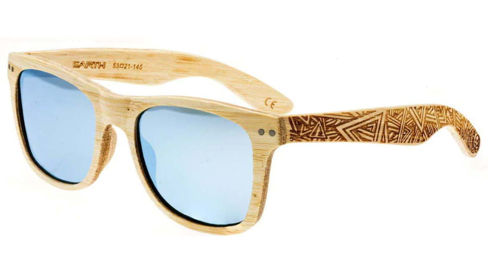 Earth Wood Cape Cod Sunglasses, Bamboo Frame, Celeste Lens, Polarized, One Size, ESG060B