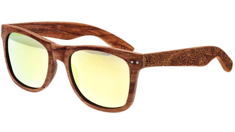 Earth Wood Cape Cod Sunglasses, Red Rosewood Frame, Yellow Lens, Polarized, One Size, ESG060R