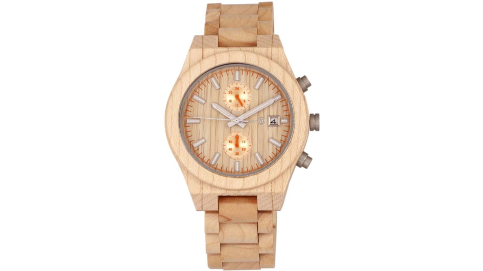 Earth Wood Castillo Bracelet Watch w/Date, Khaki, One Size, ETHEW5101