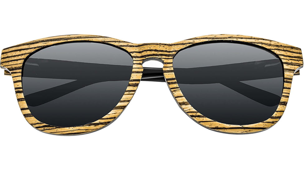Earth Wood Cove Polarized Sunglass, Zebrawood/Black, One Size, ESG010GR
