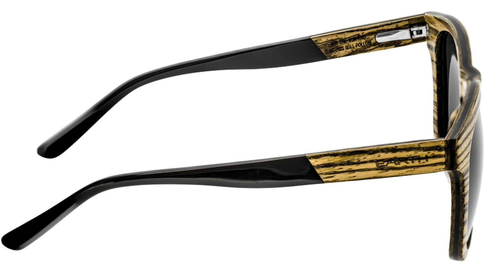 Earth Wood Cove Polarized Sunglass, Zebrawood/Black, One Size, ESG010GR