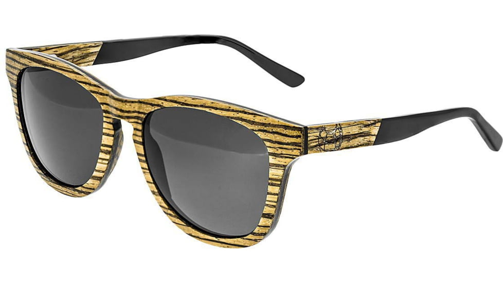 Earth Wood Cove Polarized Sunglass, Zebrawood/Black, One Size, ESG010GR