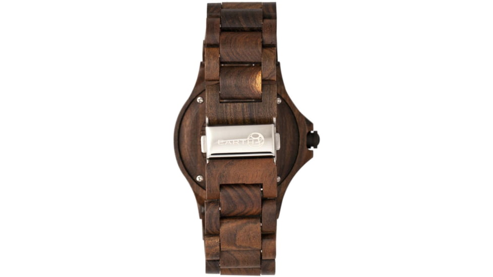 Earth Wood Gila Bracelet Watch w/Magnified Date, Dark Brown, One Size, ETHEW3302