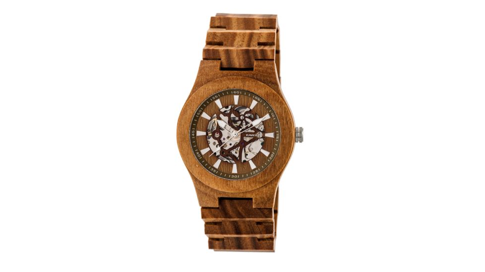 Earth Wood Gobi Automatic Skeleton Bracelet Watch, Olive ETHEW4304
