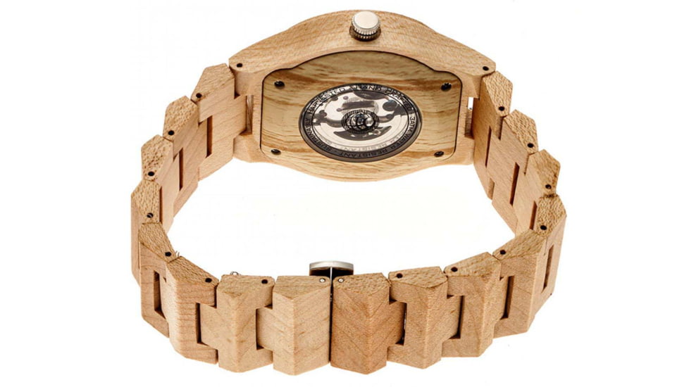 Earth Wood Gobi Automatic Skeleton Bracelet Watch, Khaki/Tan, One Size, ETHEW4301
