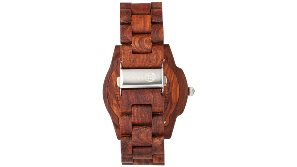 Earth Wood Heartwood Bracelet Watch w/Date, Red, One Size, ETHEW1503