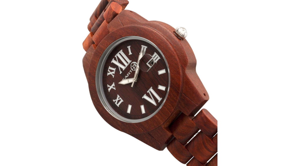 Earth Wood Heartwood Bracelet Watch w/Date, Red, One Size, ETHEW1503