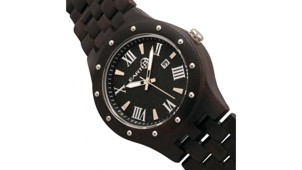 Earth Wood Inyo Bracelet Watch w/Date, Dark Brown, One Size, ETHEW3202