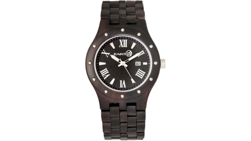 Earth Wood Inyo Bracelet Watch w/Date, Dark Brown, One Size, ETHEW3202