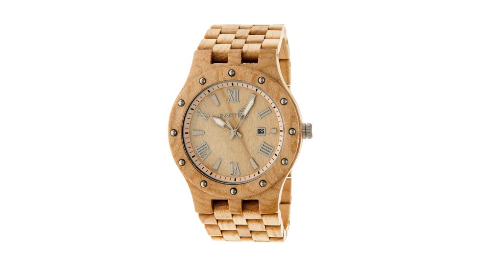Earth Wood Inyo Bracelet Watch w/ Date, Khaki/Tan, Standard ETHEW3201