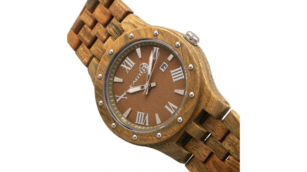 Earth Wood Inyo Bracelet Watch w/Date, Olive, One Size, ETHEW3204