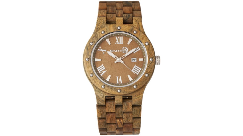 Earth Wood Inyo Bracelet Watch w/Date, Olive, One Size, ETHEW3204
