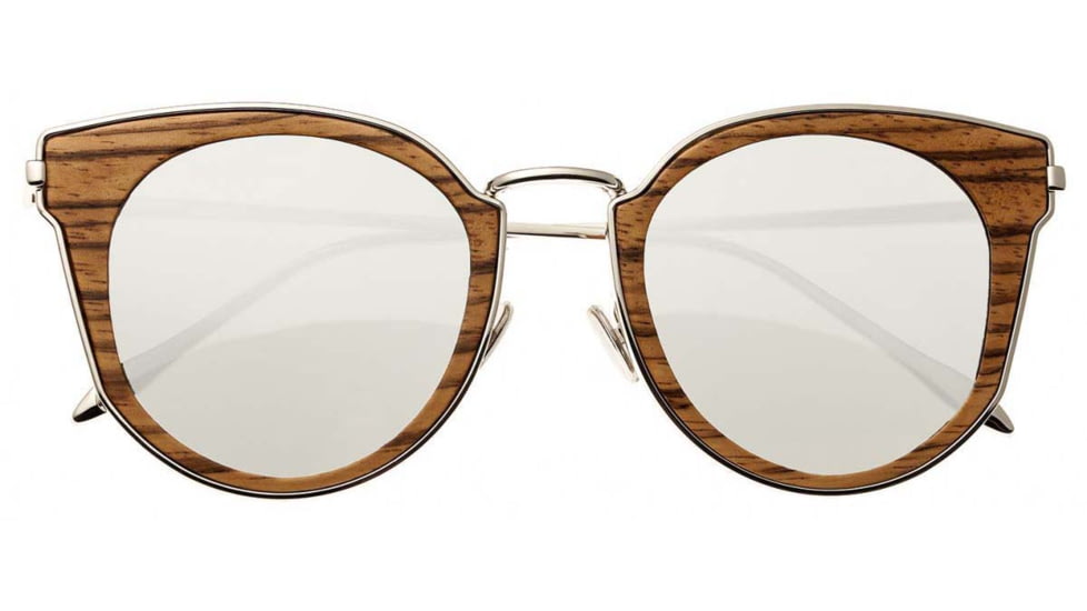 Earth Wood Karekare Polarized Sunglass, Zebra/Silver, One Size, ESG028Z