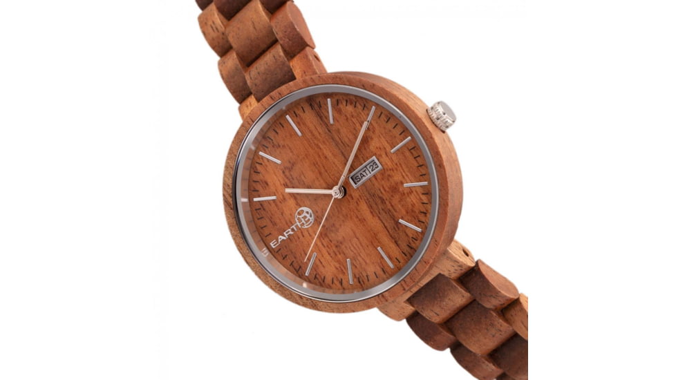 Earth Wood Mimosa Bracelet Watch w/Day/Date, Olive, One Size, ETHEW5404