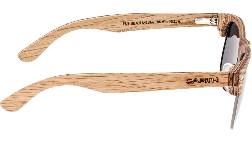 Earth Wood Moonstone Polarized Sunglass, Bamboo-Ebony/Black, One Size, ESG017BE