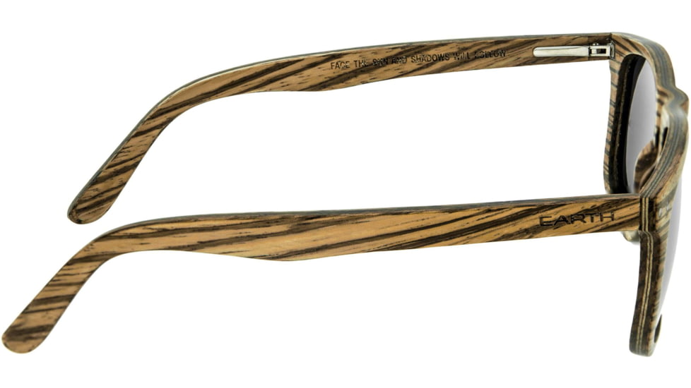 Earth Wood Pacific Polarized Sunglass, Zebrawood/Grey, One Size, ESG008SL