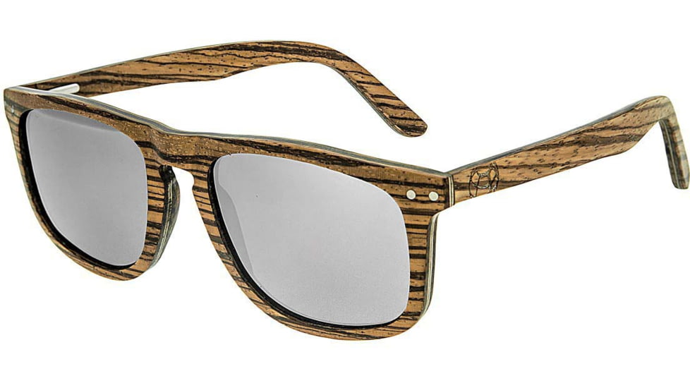 Earth Wood Pacific Polarized Sunglass, Zebrawood/Grey, One Size, ESG008SL