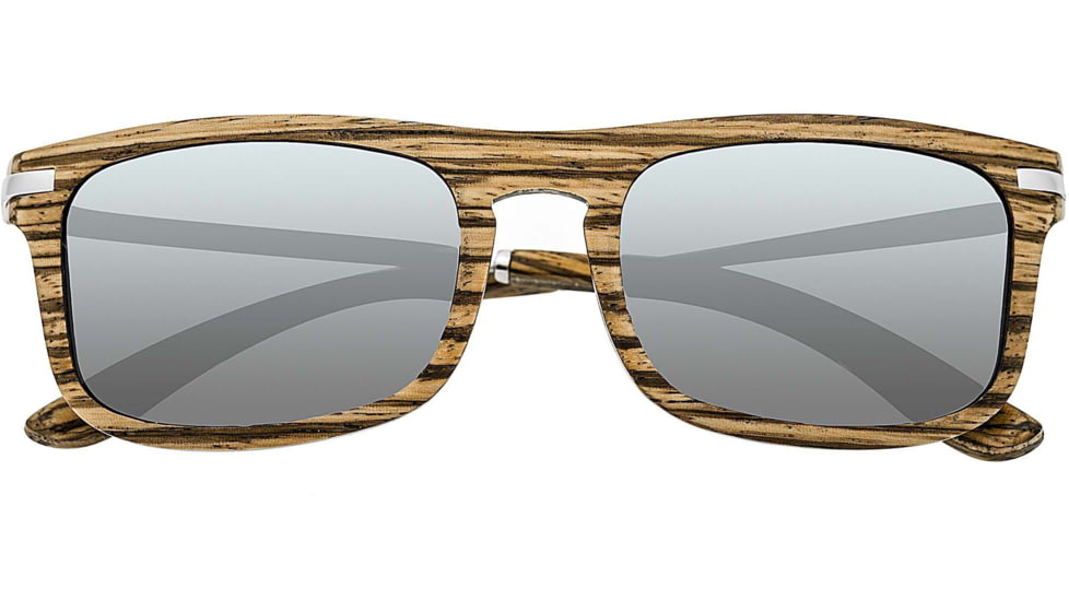 Earth Wood Queensland Polarized Sunglass, Zebrawood/Grey, One Size, ESG011SL
