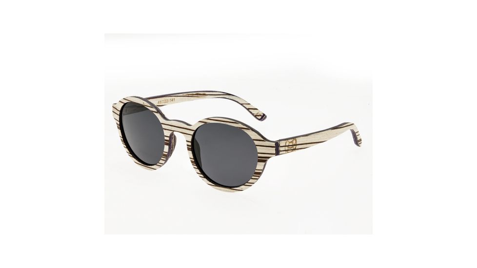 Earth Wood Maho Sunglasses, White Frame,  Black Lenses, ESG085W