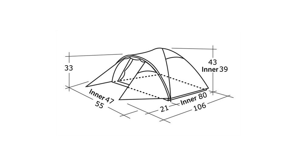 Easy Camp 2 Person Quasar 200 Tent, Orange / Gold, 120192