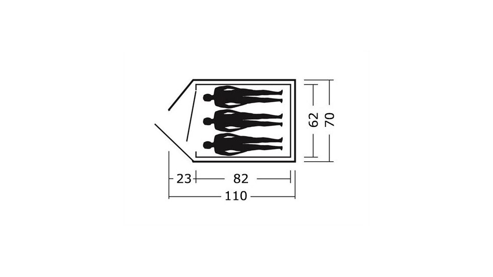 Easy Camp 3 Person Meteor 300 Tent, Orange / Gold, 120191