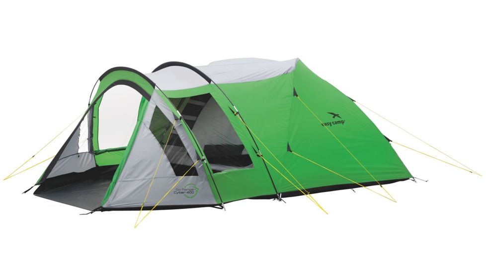 Easy Camp 4 Person Cyber 400 Tent, Green / Silver 120196