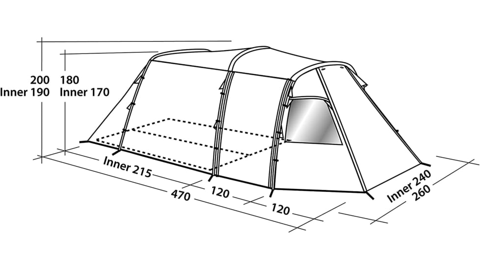 Easy Camp 4 Person Huntsville Tent, Twin, Gray/Silver, 120184