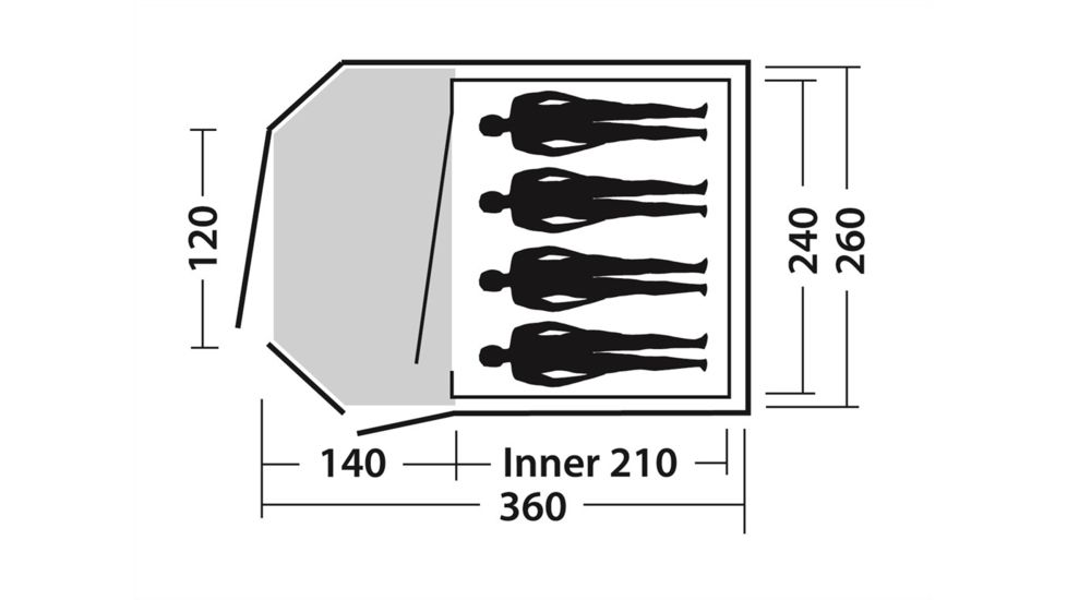 Easy Camp 4-Person Corona 400 Dome Tent, Light/Dark Blue, 5709388077974