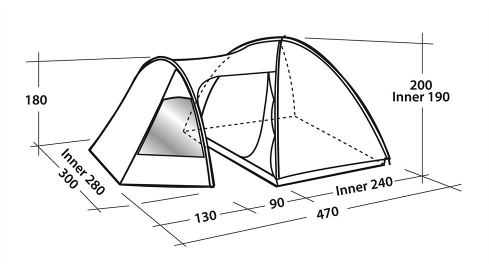 Easy Camp Eclipse 500 Dome Tent - 5 Person, Light/Dark Blue 120282
