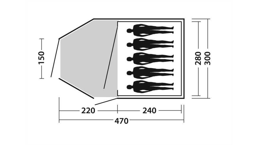 Easy Camp Eclipse 500 Dome Tent - 5 Person, Light/Dark Blue 120282