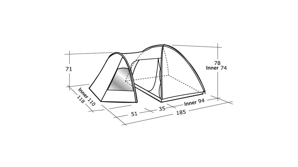 Easy Camp Eclipse 500 Dome Tent - 5 Person, Light/Dark Blue, 5709388076526