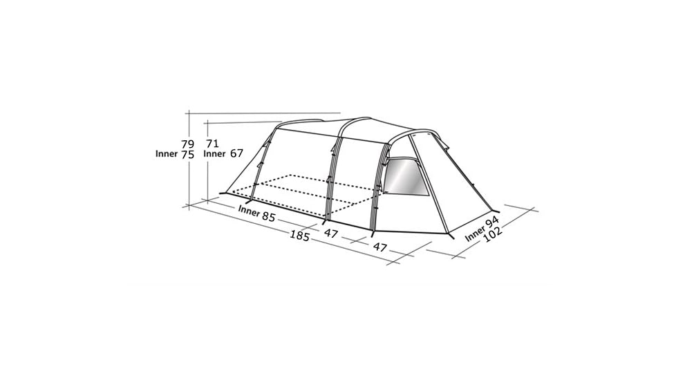 Easy Camp Huntsville 400 Tent - 4 Person, Gray / Silver, 120181