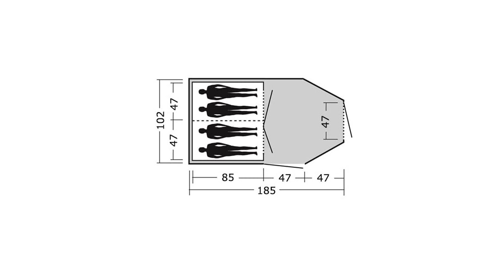 Easy Camp Huntsville 400 Tent - 4 Person, Gray / Silver, 120181