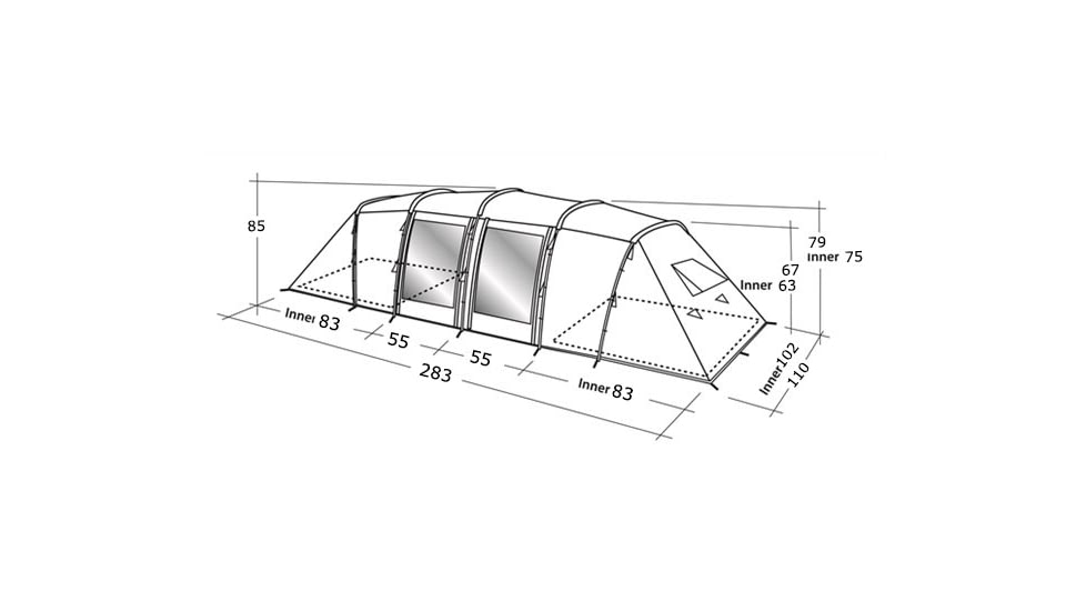 Easy Camp Huntsville 800 Tent - 8 Person, Gray / Silver, 120183
