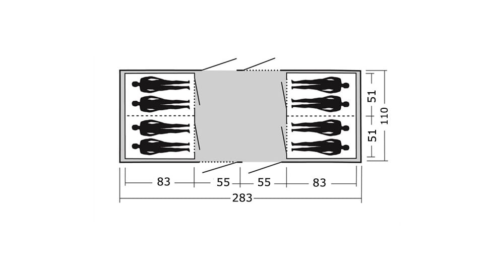 Easy Camp Huntsville 800 Tent - 8 Person, Gray / Silver, 120183