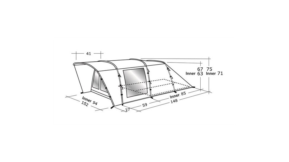 Easy Camp Palmdale 400 Tent - 4 Person, Gray / Silver, 120206